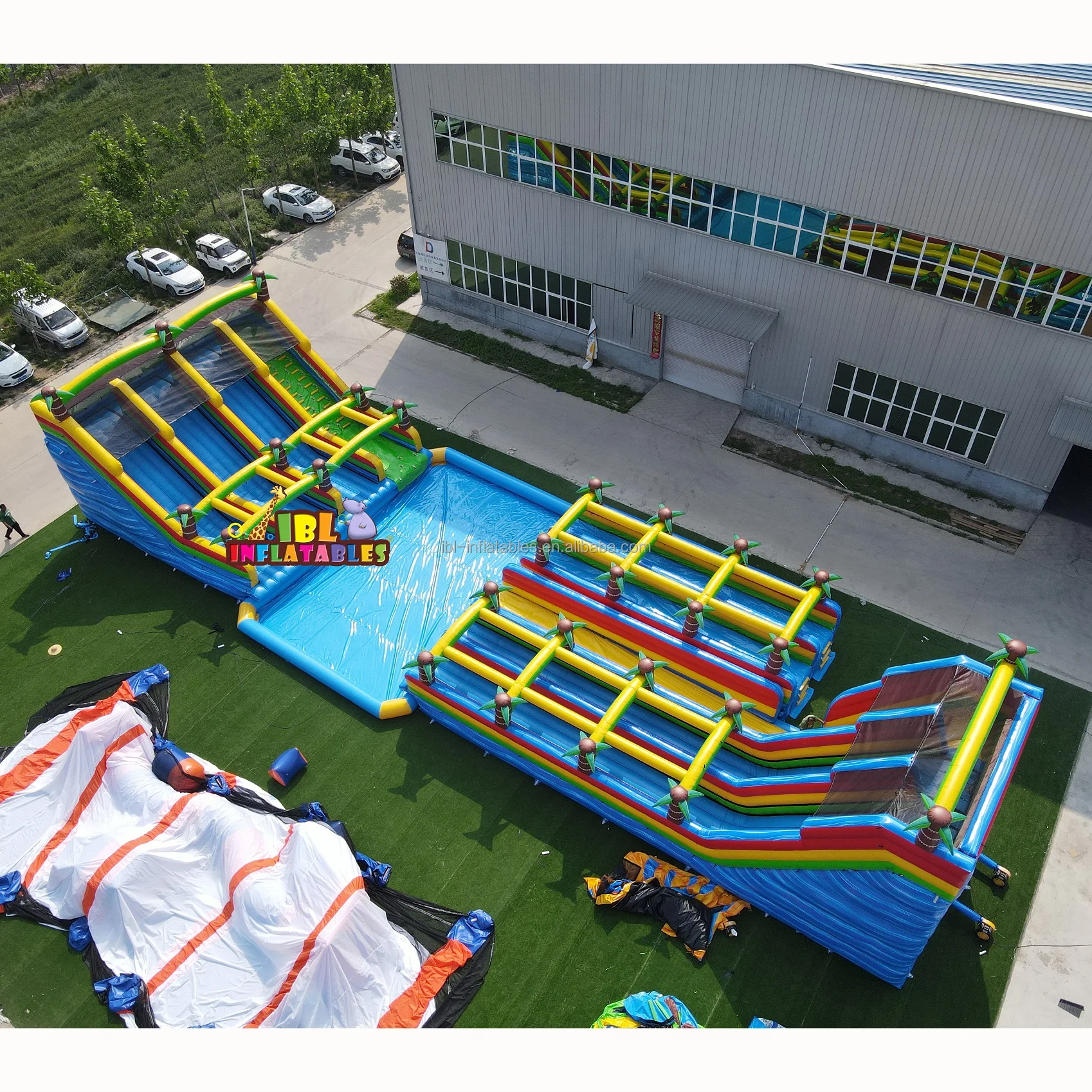 0.55MM PVC Inflatable Waterslides For Rental Business
