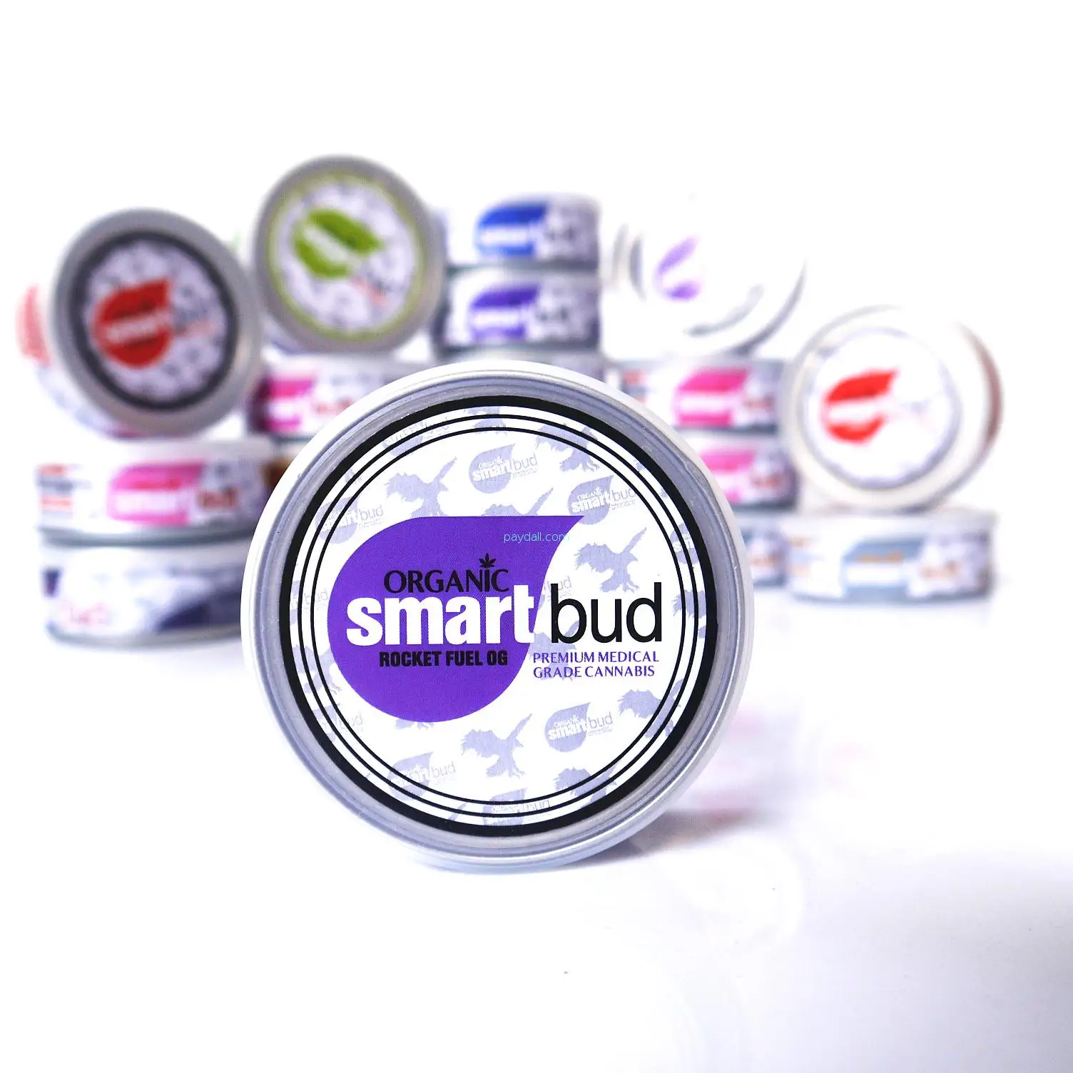 
Top quality Newest flavors smart bud can cali smell proof tins with plastic top 
