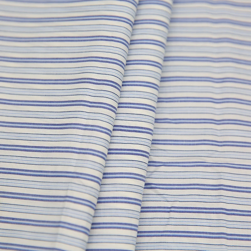 Polyester Blended Strip Egyptian Cotton Fabric Shirt Pocket Fabric COMBED Woven Plain Lightweight Solid Mercerized Wash Cotton