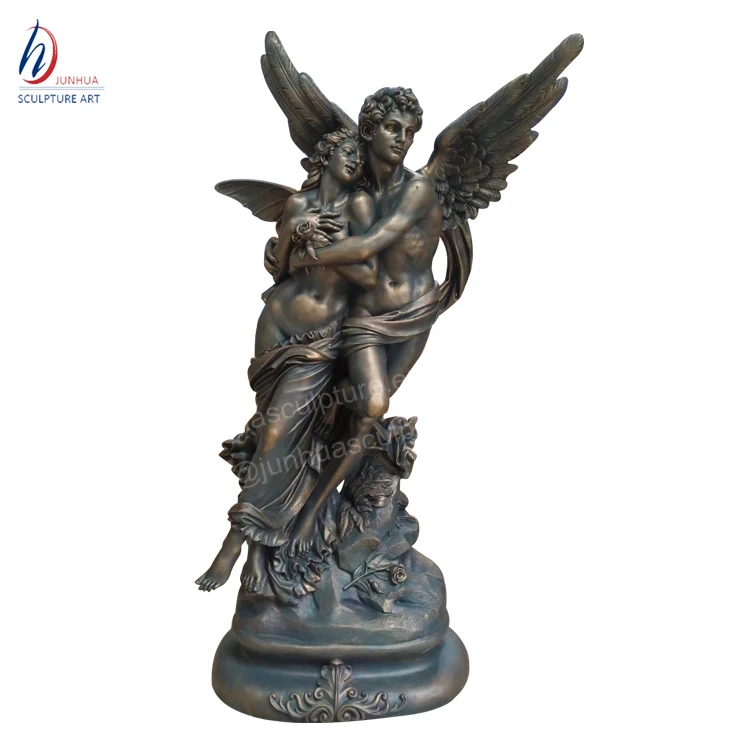 Giant Garden Bronze Angel Statue With Holding Feather
