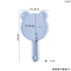 Crystal Epoxy Resin Mold Panda Ear Cat Ear Cute Creative Practical Mirror Lens Silicone Mold For Resin moldes de silicona