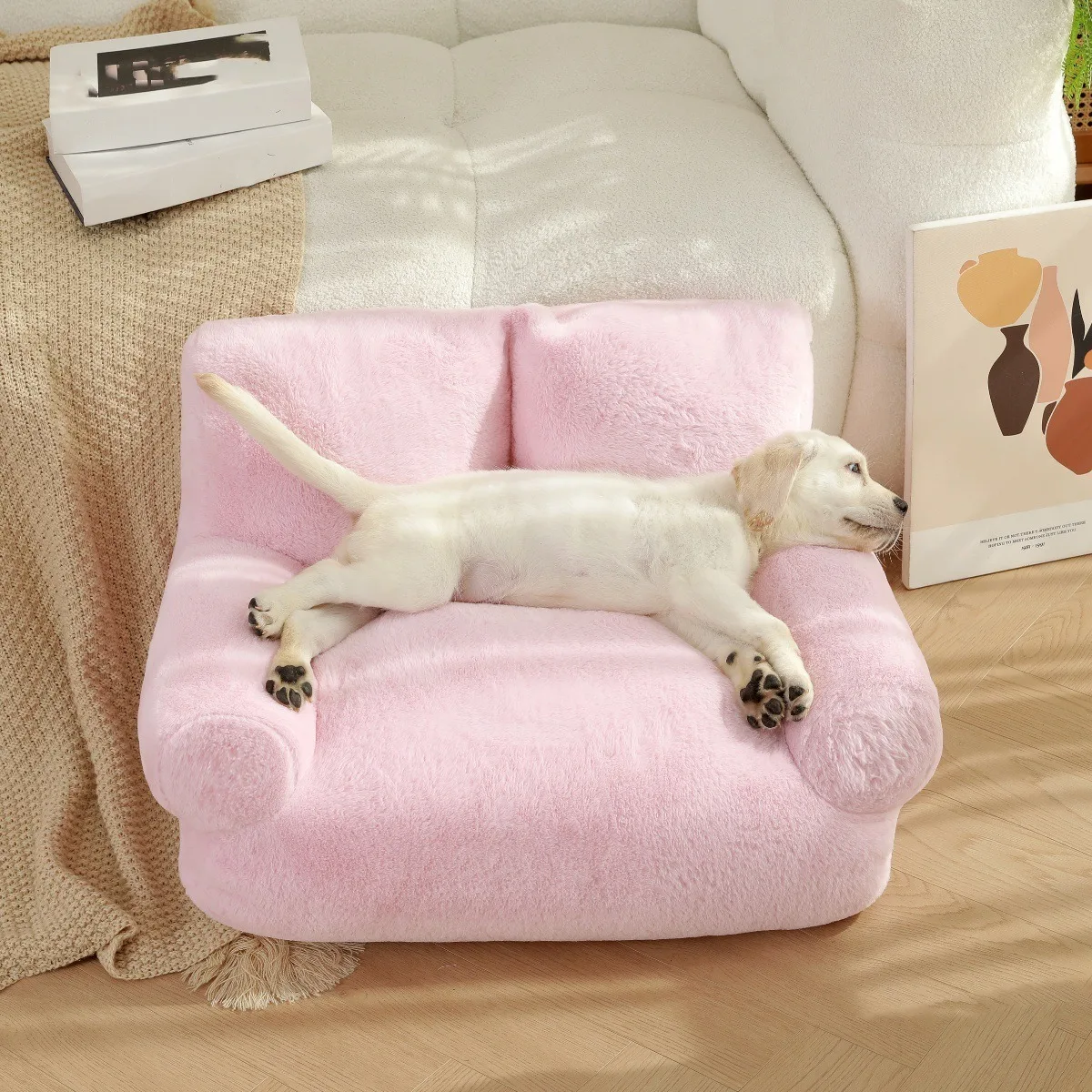 Wholesale Superior Soft Faux Fur Washable Comfortable Luxury Puppy Pet Dog Bed for Cats and Dog