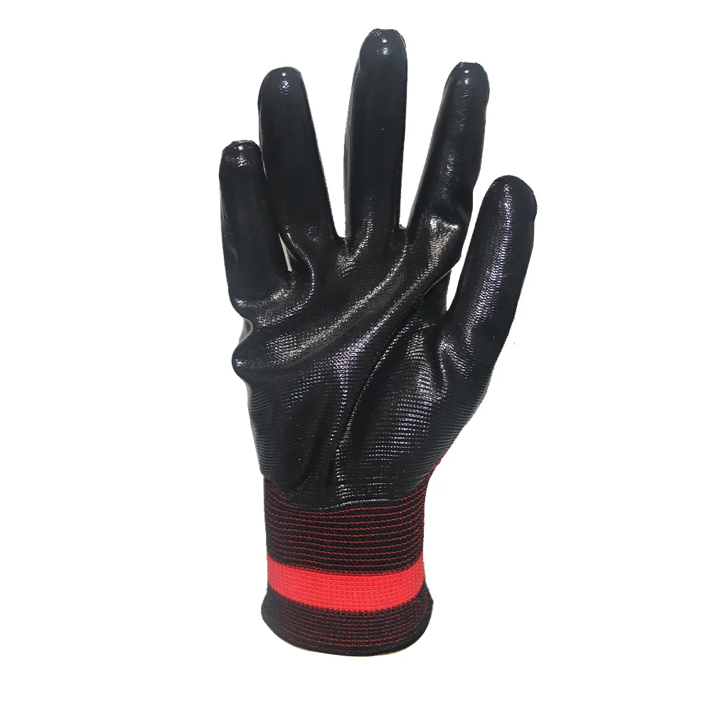 Nitrile Gloves Polyester Shell Nitrile Coated Garden Construction Industrial Universal Safety Work Gloves for work