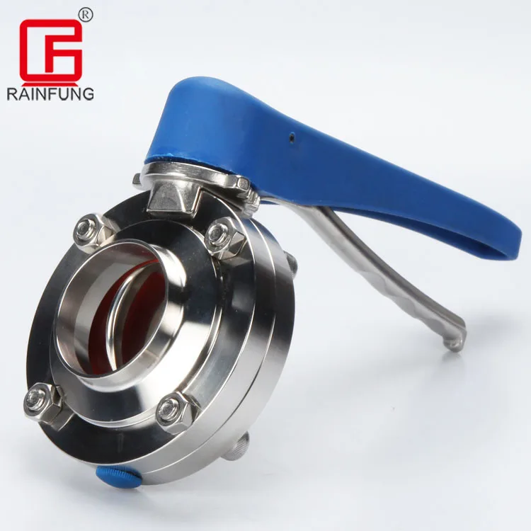 Sanitary Stainless Steel Welded Manual Butterfly Valve With Trigger Handle