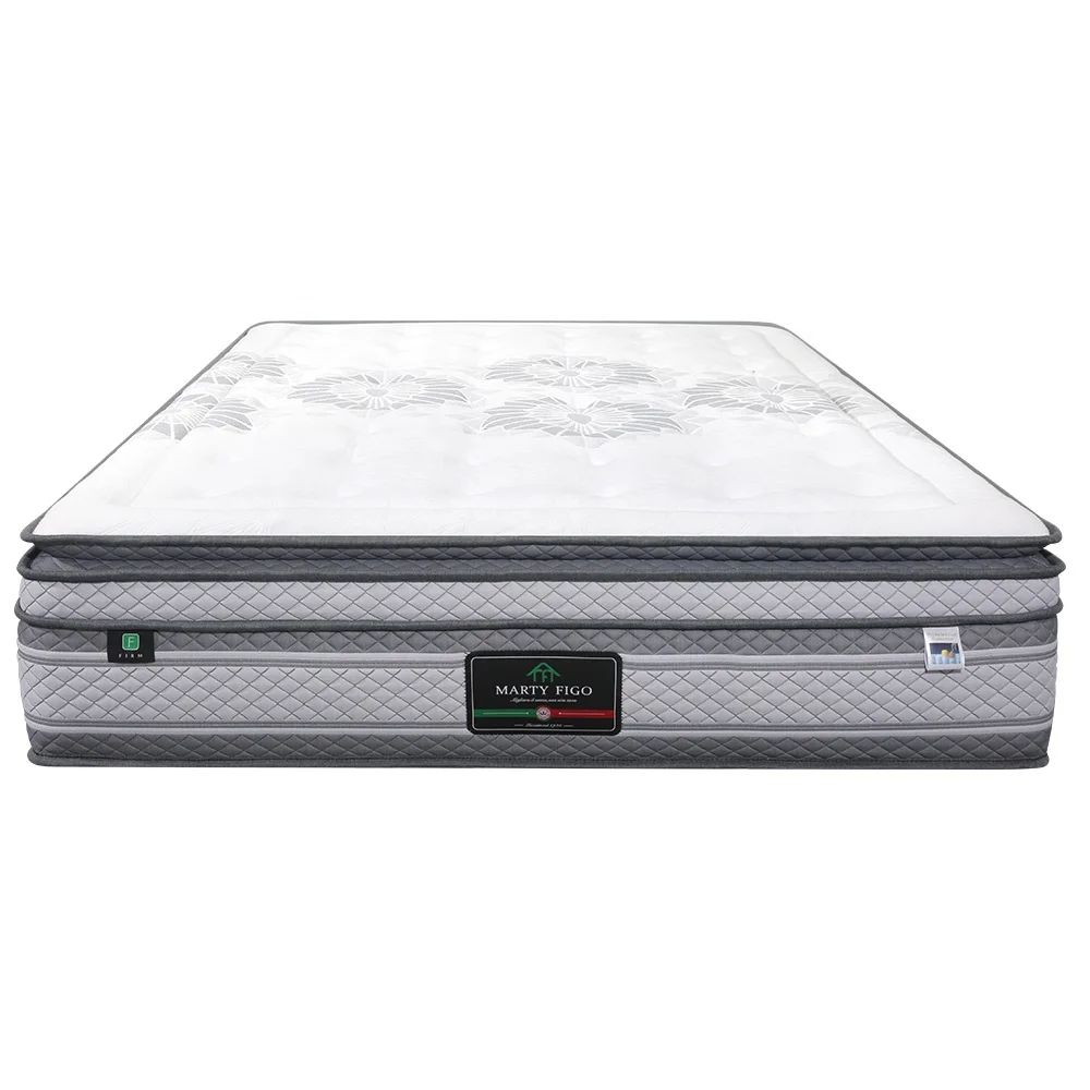 Supplier price mattress queen Hotel Pillow Euro Top Latex Foam Innerspring Hybrid Bed Mattress 13.5 Inch thickness