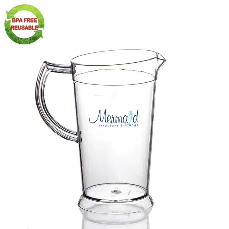 Food Grade Sterilite BPA Free Plastic Beer jug cold drink Jar Glass 1.5L Acrylic Water Tea Pitcher Beer Jug Pitchers Jar