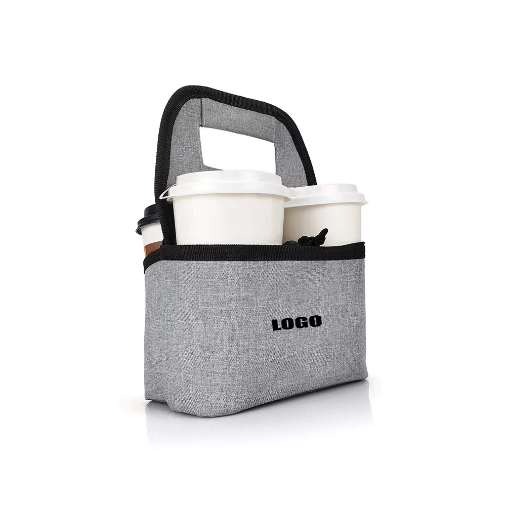 Reusable Coffee Drink Carrier Drink Caddy Coffee Cup Holder Tote Bag Take Out Delivery Bag Trade Assurance OEM