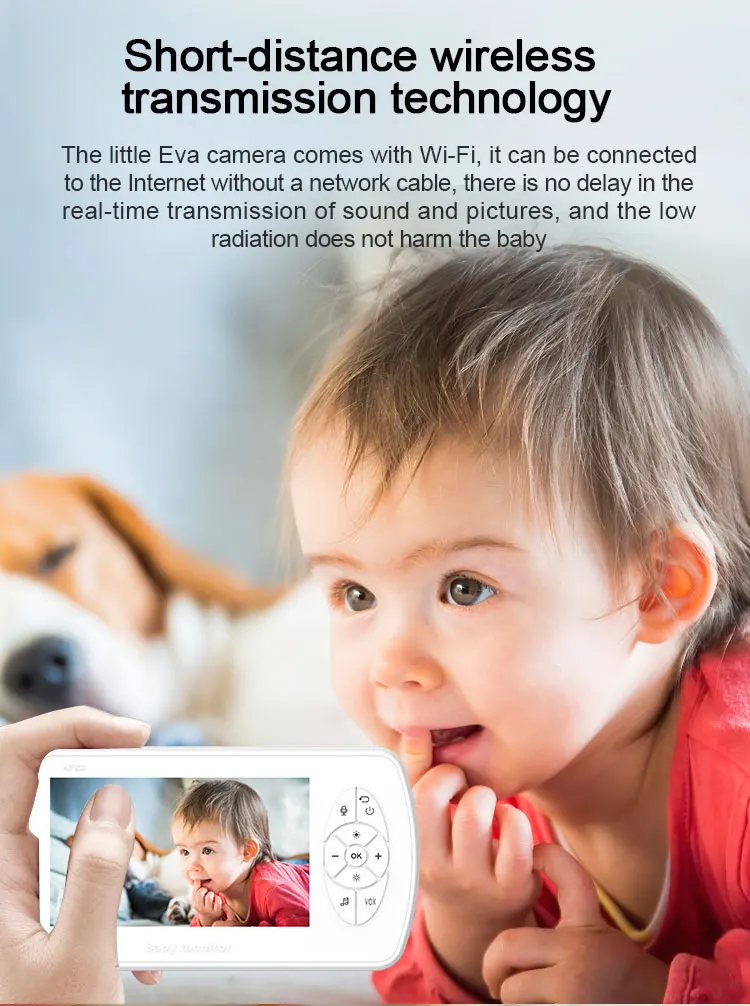 UEMON TECH New Arrival 4.3' screen real-time mini network baby pet camera monitor
