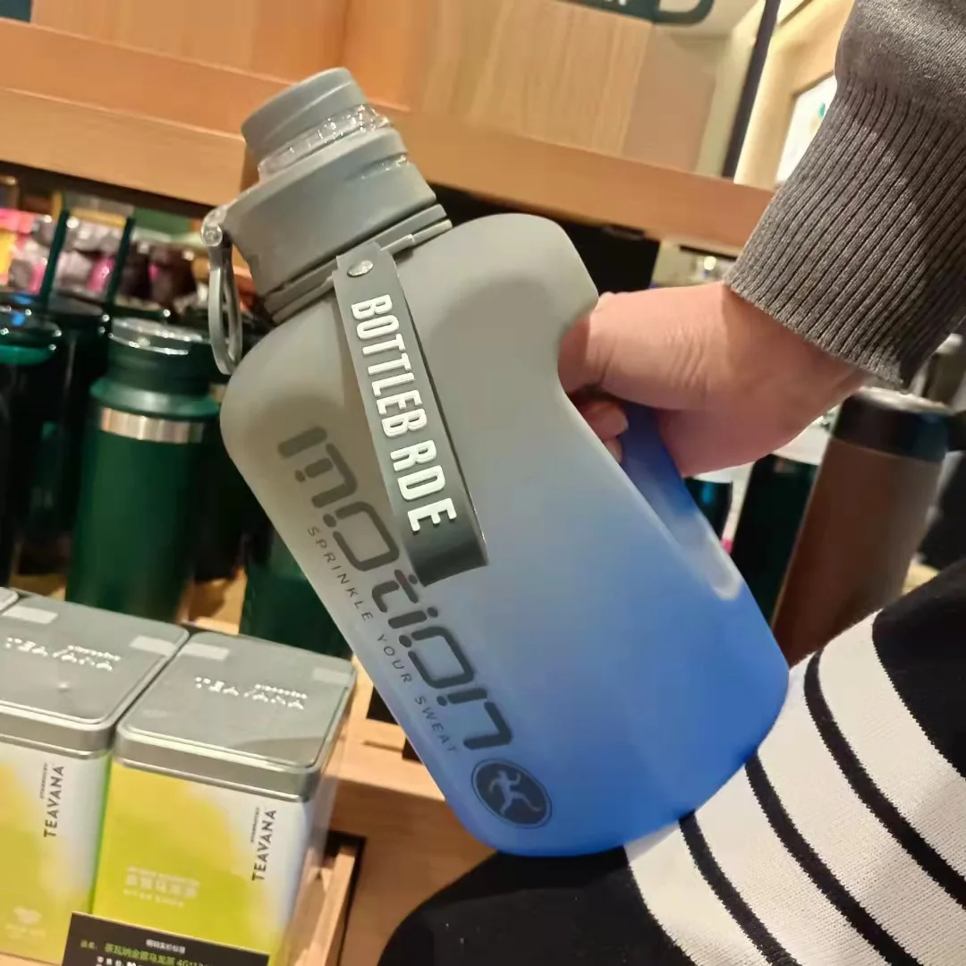 2.2L  Sports Water Bottle Fitness Outdoor Plastic Portable Water Bottle With Straw Scale Gradient Kettle