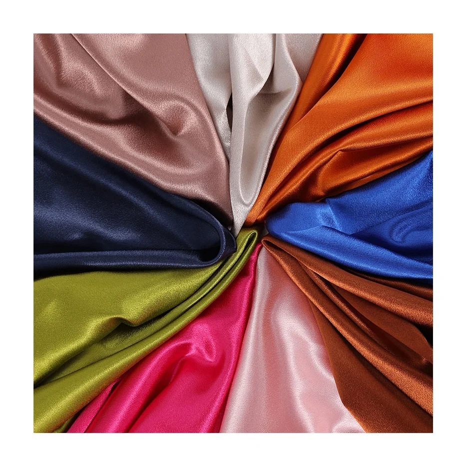 In Stock american satin fabric hand-feeling smoothly moss crepe 160gsm for garment