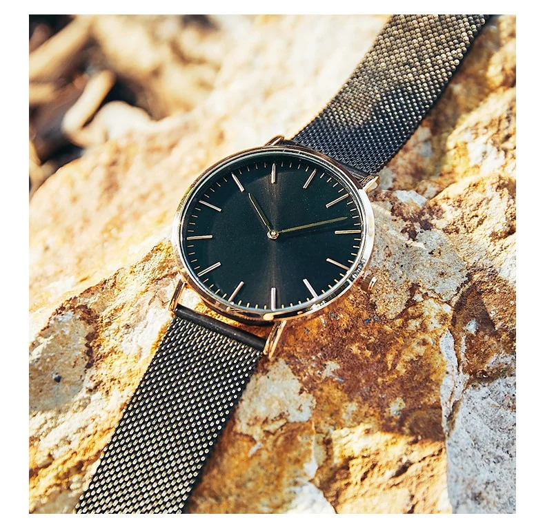 Fashion New Young Boys Watches Ultra Thin Slim Stainless Steel Case Wristwatch Men Watches