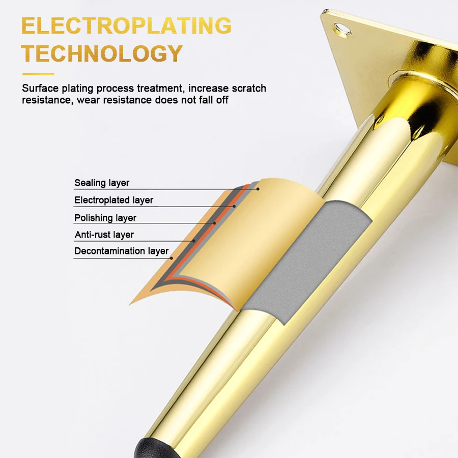 China Factory OEM Sofa Hardware Accessories Chair Component Oblique Cone Steel Bed Legs
