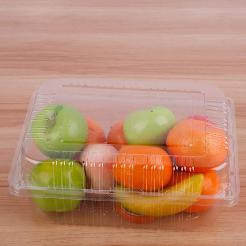 Disposable Food Storage Container Clear Plastic Blister Packaging  Box Tray with Lid for Fruit