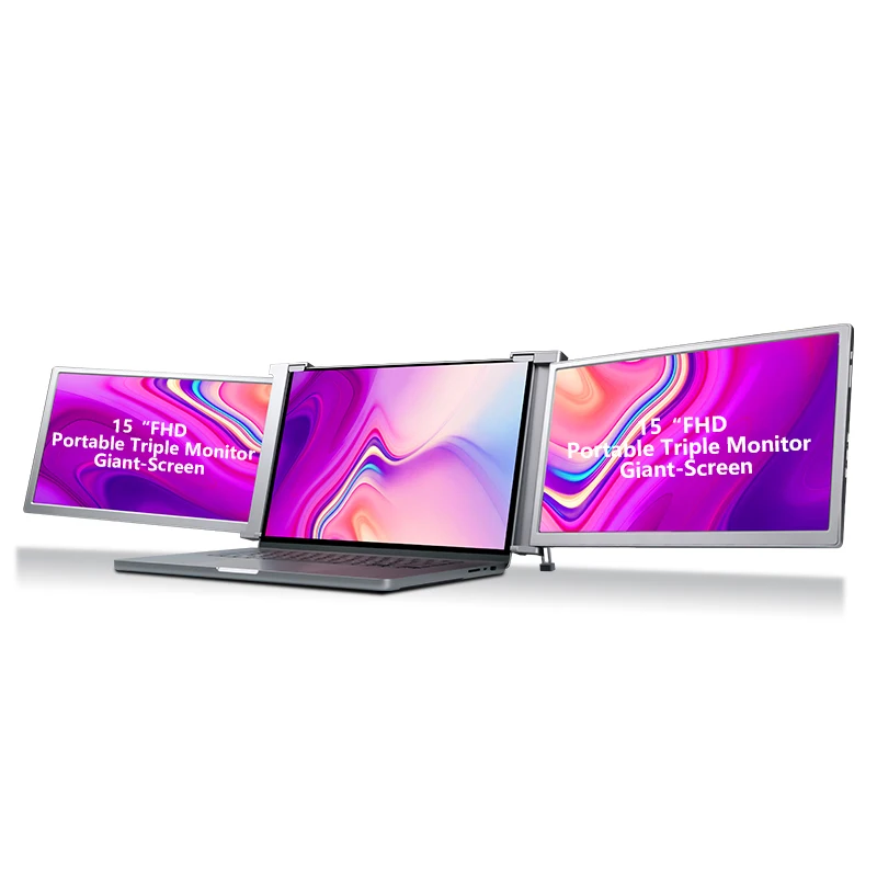 Dual triple screen portable external laptop screen extended 15 inch lcd monitors