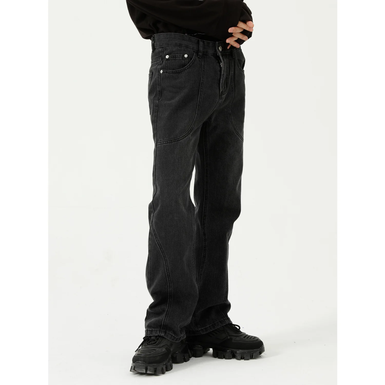 Factory Wholesale Korean Style Simple Personality Straight Trendy Man Jean Custom Design High Quality Men Wide Leg Jeans