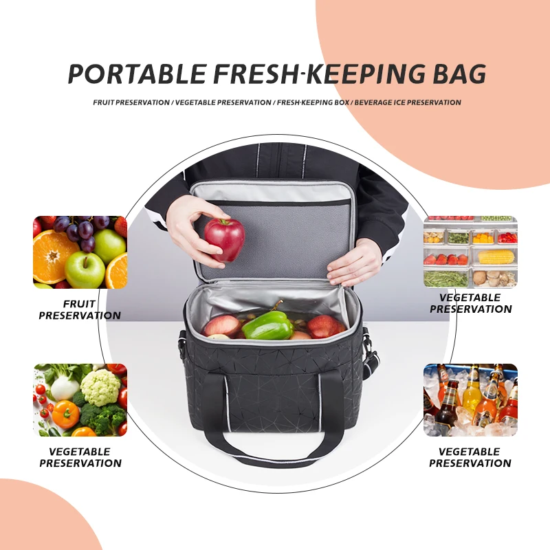 Yuhong New Design Large Capacity PU Cooler Bag Waterproof Foldable Lunch Bag Fashion Outdoor quality Picnic Bag