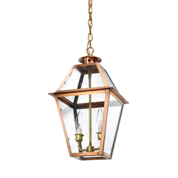 Традиционная уличная подвесная люстра из красной меди с двойной