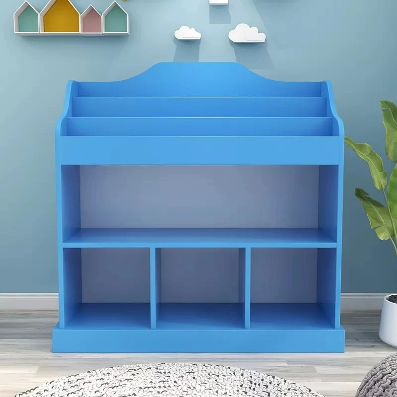 Children furniture adjustable multi function kindergarten bookshelf small baby bookcase plastic toys storage kids book shelf