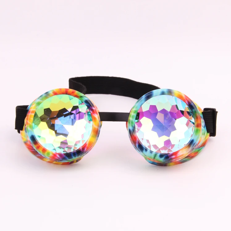 Fashion Rave Festival Party EDM Sunglasses Diffracted Lens Colorful Punk Glasses Steampunk Kaleidoscope Sunglasses