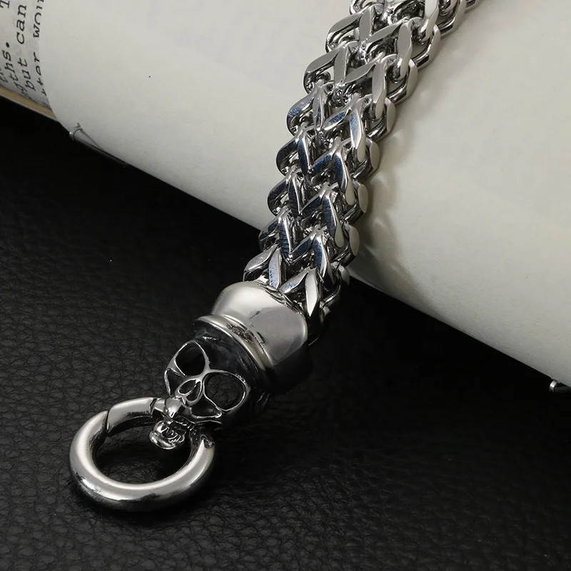  12mm Heavy Silver Plated Cuban Link Chain Bracelet Stainless Steel Mens