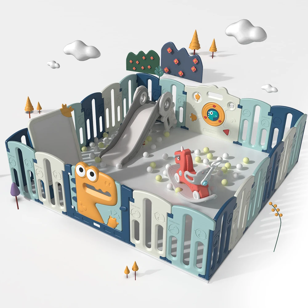 New toddler foldable plastic playard portable indoor game children outdoor gate pen play yard safety fence kids baby playpens