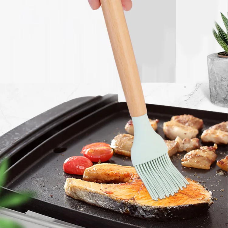 
Kitchen utensils set wooden handle handle non-stick pan shovel spatula spoonful organic silicon kitchen utensils 12 pieces 