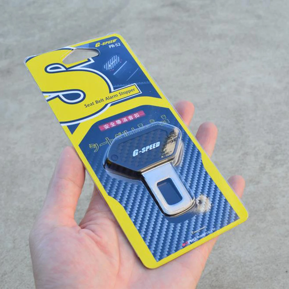 
Universal Carbon Fiber-like Car Safety Alarm Stopper Seat Belt Buckle 