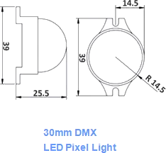 16mm 30mm milk cover WS2811 string LED pixel module light