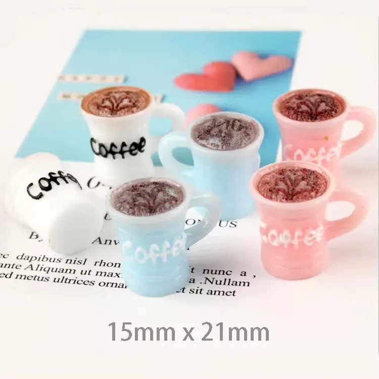 Цветные 3D миниатюрные подвески из смолы для кофейных чашек искусственный стиль ювелирная модель сувенир