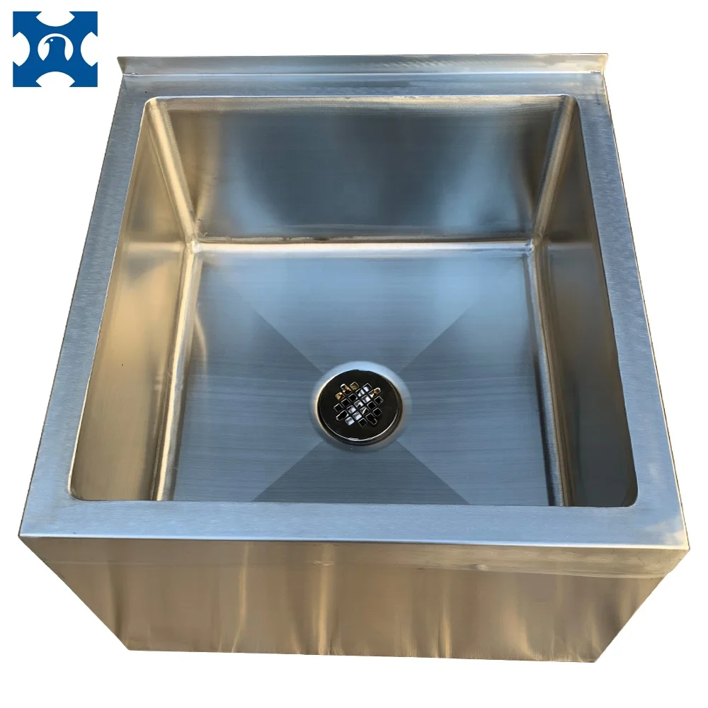 NSF certified High quality 304 stainless steel commercial Kitchen Floor mop sink for Hotel Restaurant undermouted Single bowl