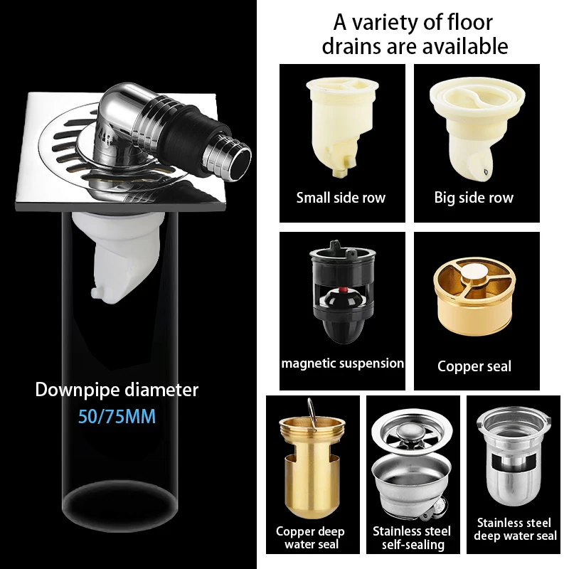 6 mm washing machine floor drain fully sealed to prevent overflow and return water magnetic levitation underground drain