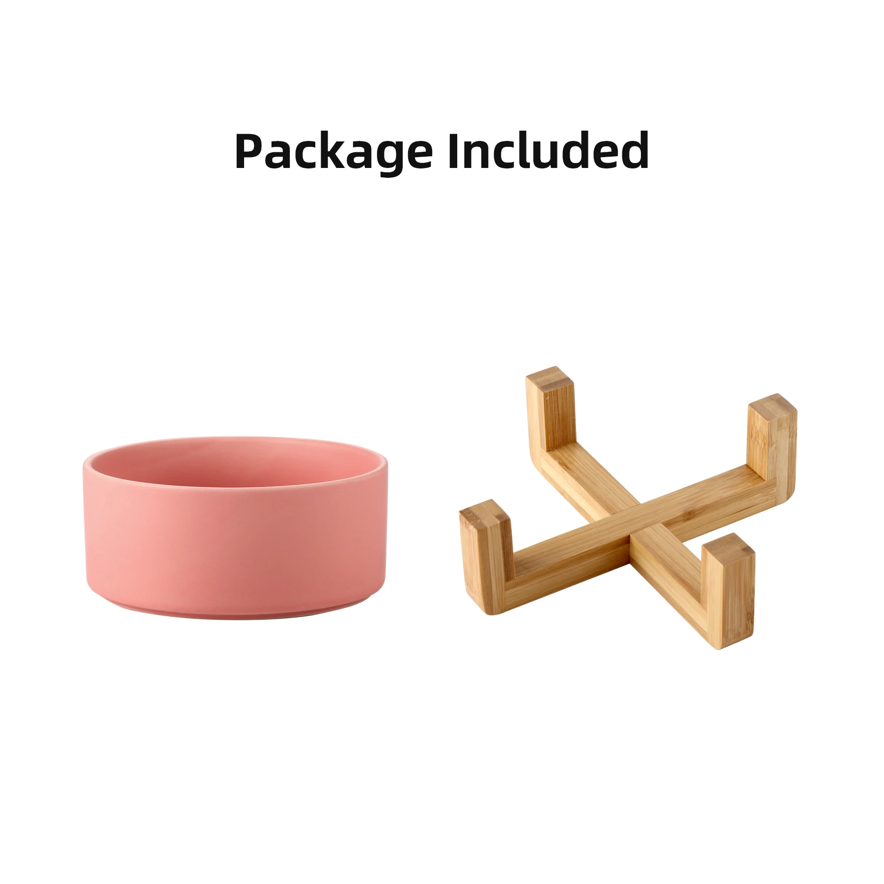 Raised Ceramic Bowl Protect Cervical Cat Dog Pet  Bowls Food Water Feeder Large Dog Pot With Stable Bamboo Stand Amazon supplier