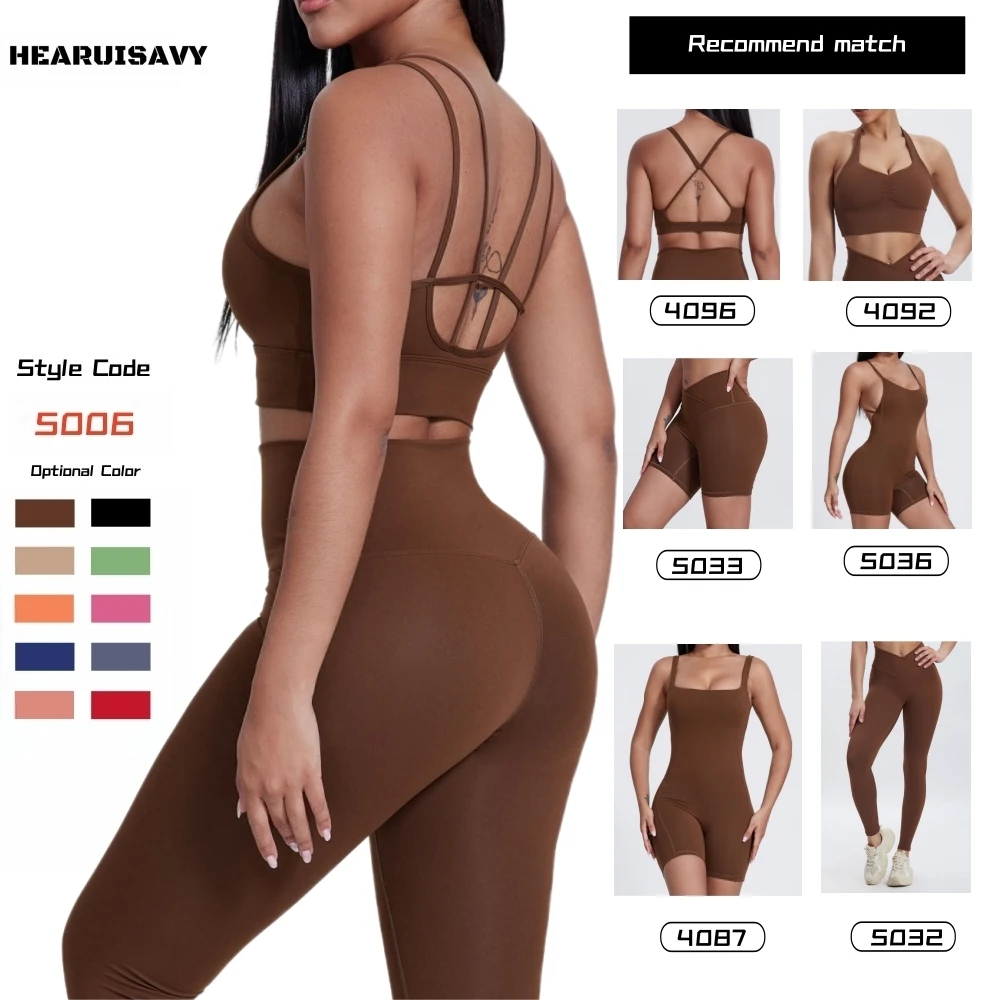 HEARUISAVY Medium Impact Compression Wirefree Sports Bras Workout Tank Tops For Women Fitness Wear Gym Active Bra