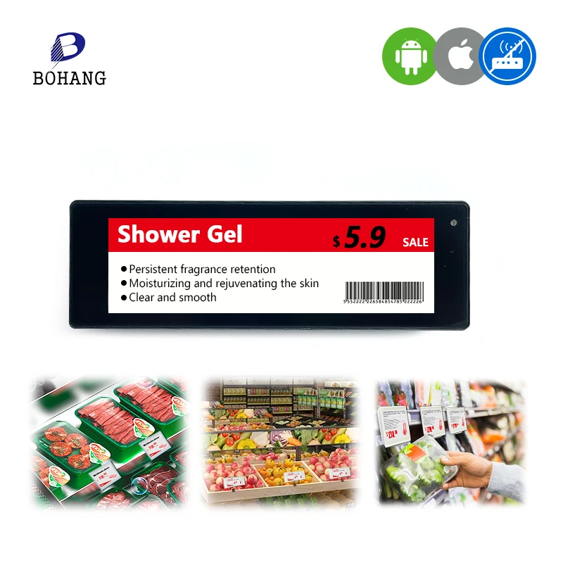 Bohang 4.30 Inch  Manufacturer Intelligent Price Tag  Digital Supermarket Electronic Shelf Labels