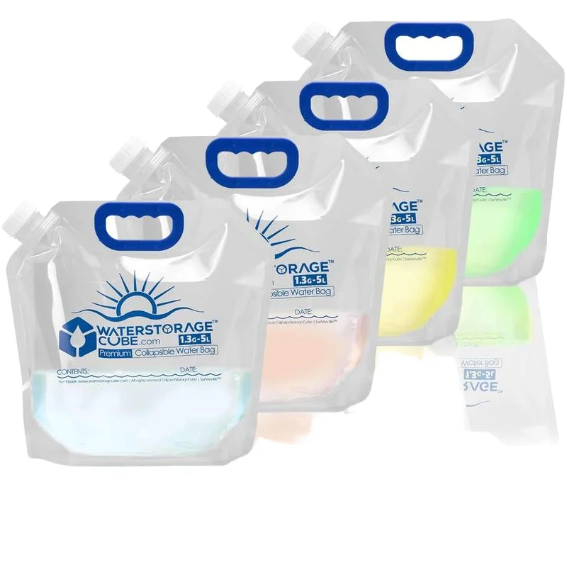 Food grade BPA free outdoor foldable portable water bag technology, beer nozzle bag, hydrogen rich water bag, large caliber