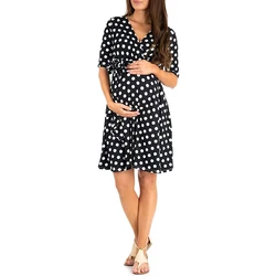 Индивидуальная Одежда для беременных оптом модные облегающие платья средней длины для беременных