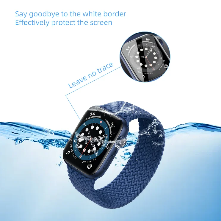 Смарт-часы Защита экрана для Apple Watch серии 7 42 мм покрытие само-исцеляющий пузырь бесплатно HD Прозрачная Гибкая ТПУ