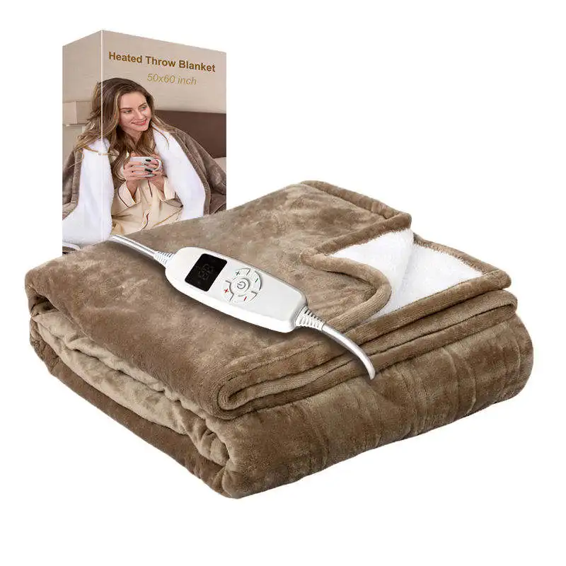 Hot sale in this time heated blanket electric throw hot electric over blanket