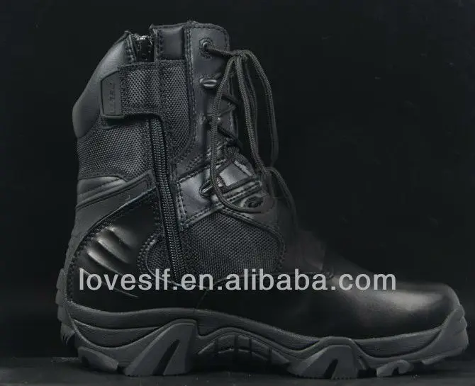 Loveslf New Black Real Cow Leather Lace Up Men Tactical boots