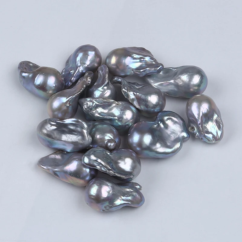 16-19mm AAAA Natural White Pink Grey Black Color Real Loose Beads Huge Freshwater Baroque Pearl Strand