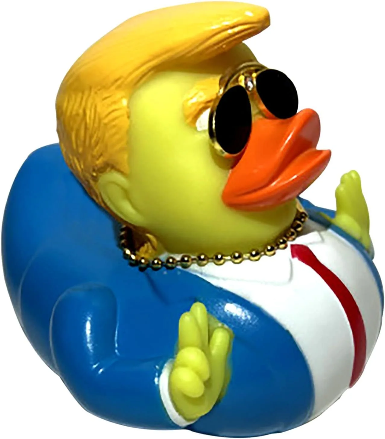 Custom Rubber Ducks With Necklace And Glasses Flag Rubber Duck
