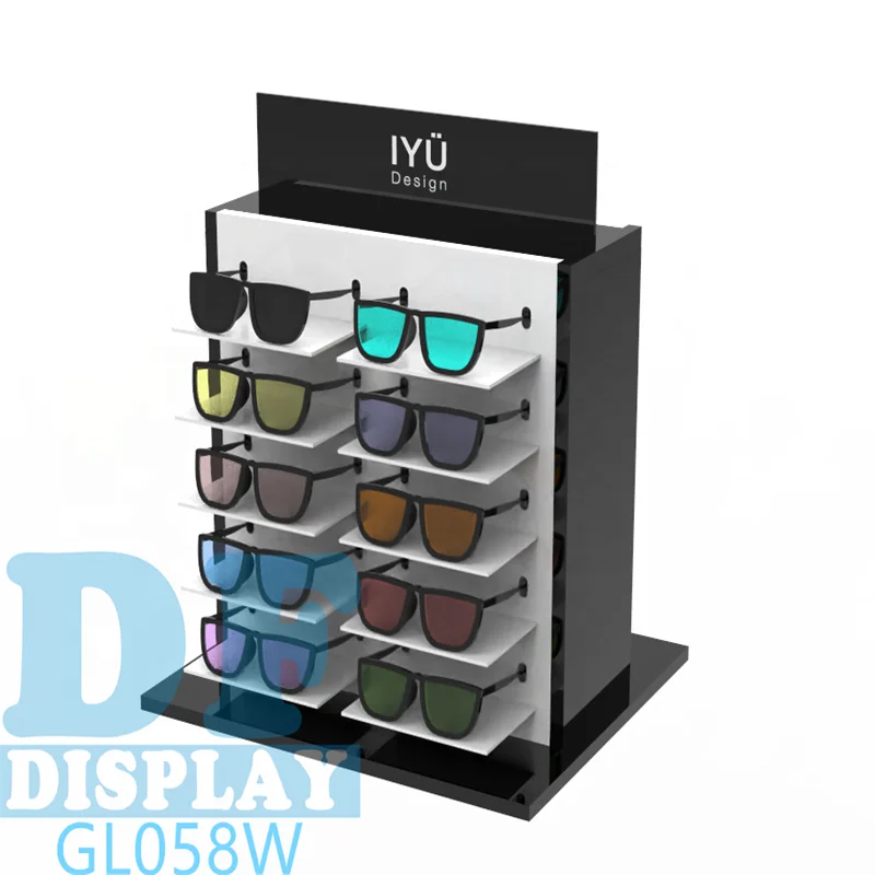 Multi Layers Wood Sunglass Eyewear Display Rack Shelf Eyeglasses Show Stand Holder For Multi Pairs Glasses Showcase