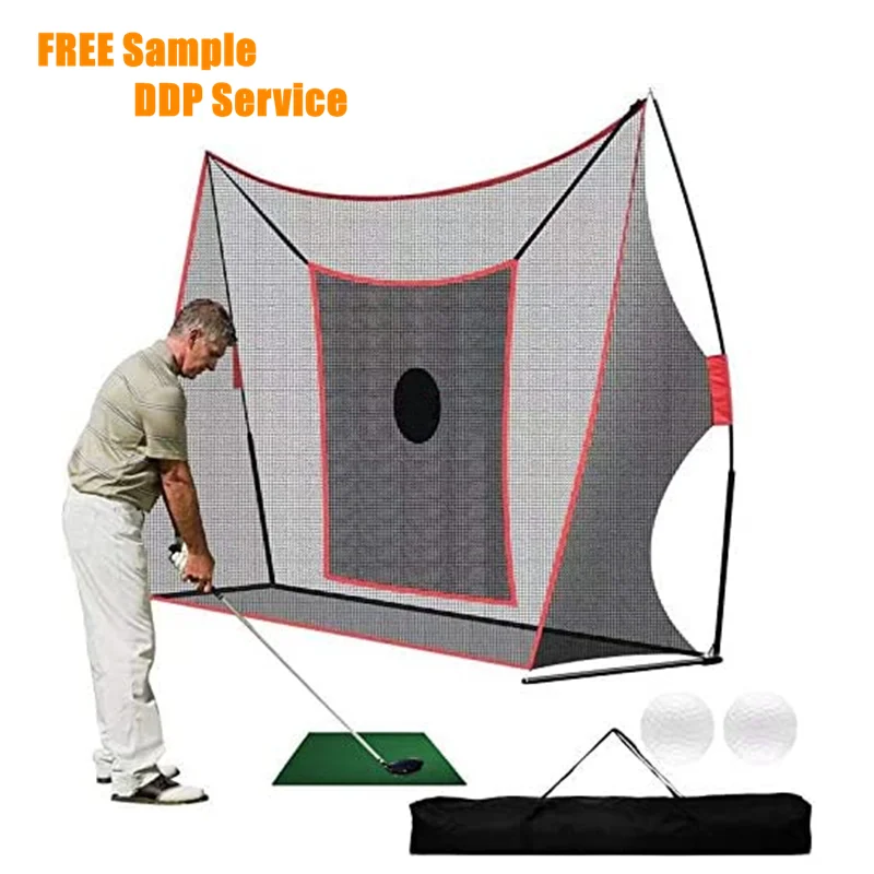 Прочная сверхмощная портативная тренировочная сетка для гольфа 10 футов на 7 футов для тренировок на открытом воздухе
