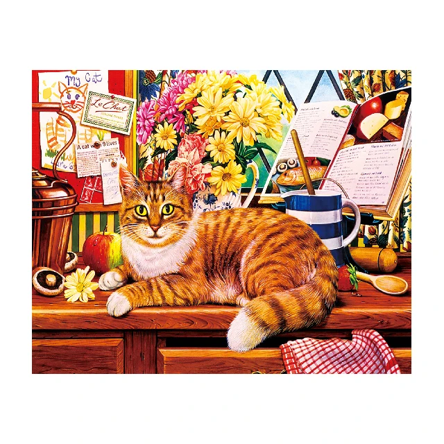 High Quality Animal Oil Wall Decor Decorative Art Paintings Canvas Picture Christmas Gift Cat Dog Diamond Painting