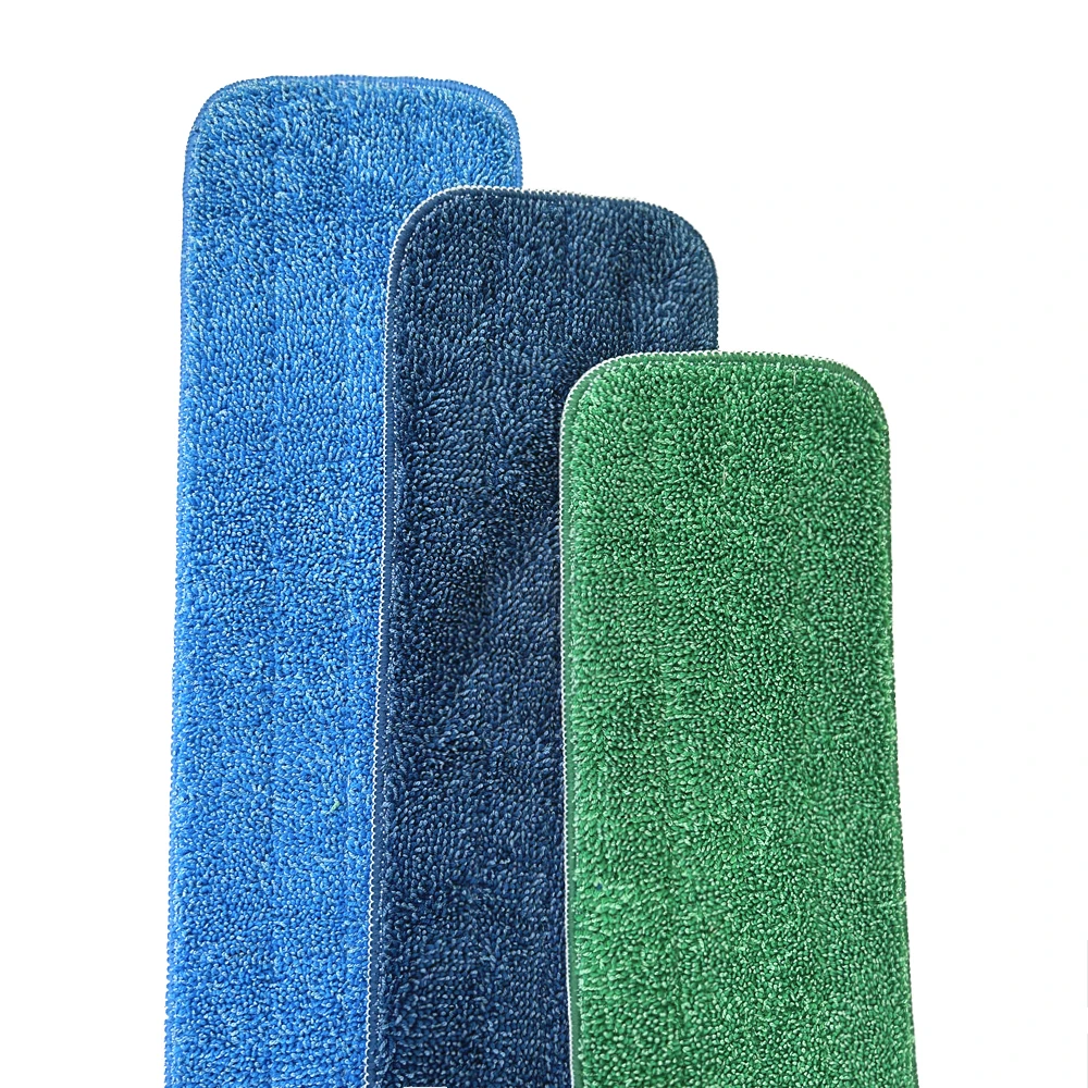 Customizable Logo Size Flat Mop Pads Microfibre Industrial Absobrent Mop Cloths Replacement Reusable Microfiber Mop Pads