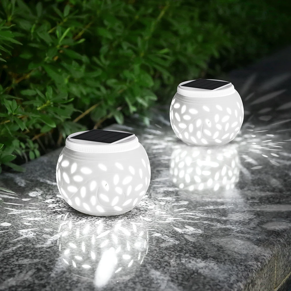 Waterproof Solar Outdoor Hanging Lights RGB White Ceramics Decorative Lighting Lantern for Desk Patio Gifts Home Decor