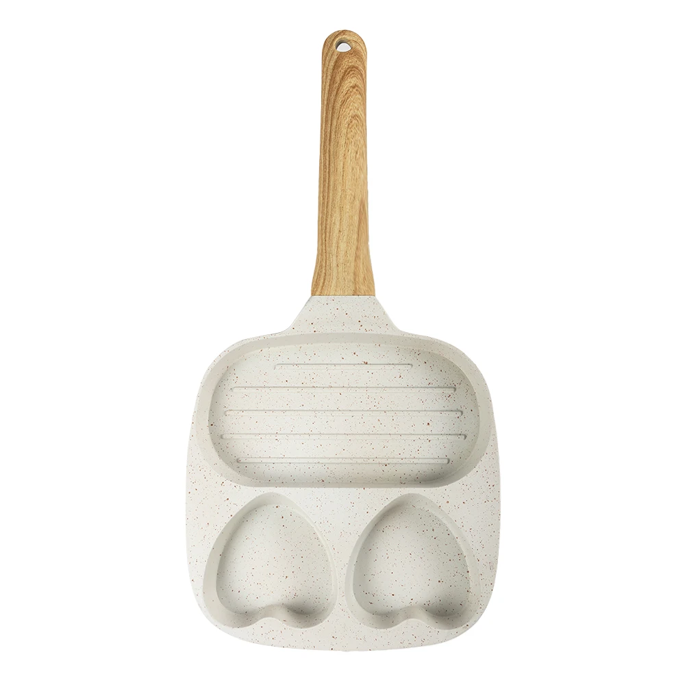 Versatile Stainless Steel 3-hole Frying Pan Efficient Non-stick Durable Eco-friendly 3-hole Frying Pan