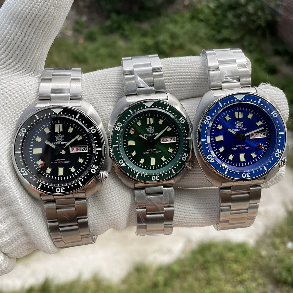 День и дата погружения часы! Бренд STEELDIVE SD1970W 200 м 20 АТМ Керамическая рамка сапфировое стекло автоматические 6105 часы для черепахи