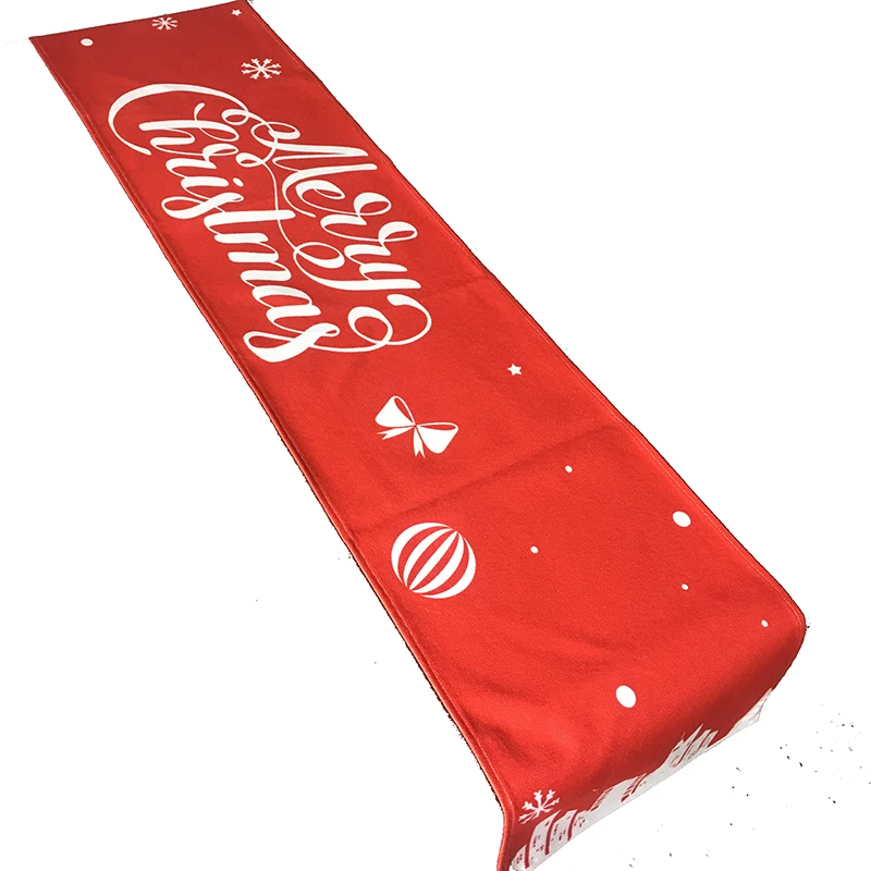 Оптовая продажа, рождественский подарок, Настольная дорожка, домашние декоративные рождественские украшения с красным принтом, Настольные Дорожки