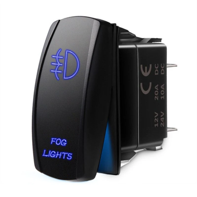 ON/OFF 12 Volt 5PIN LED Light Bar Custom Car Switch Panel Blue Bright Lacquer  Switch Panel for Boat